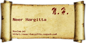 Neer Hargitta névjegykártya